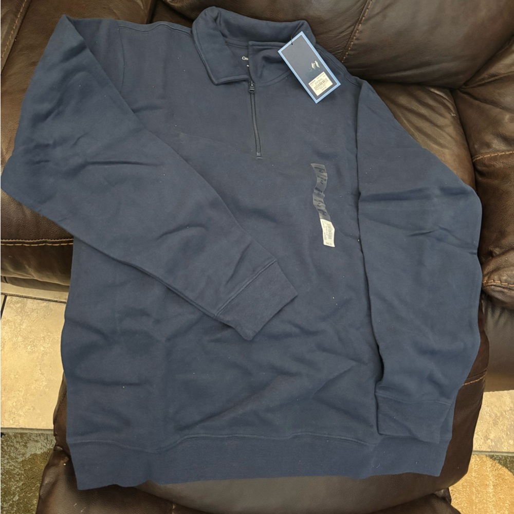 croft & barrow Navy Half-Zip Lightweight Pullover